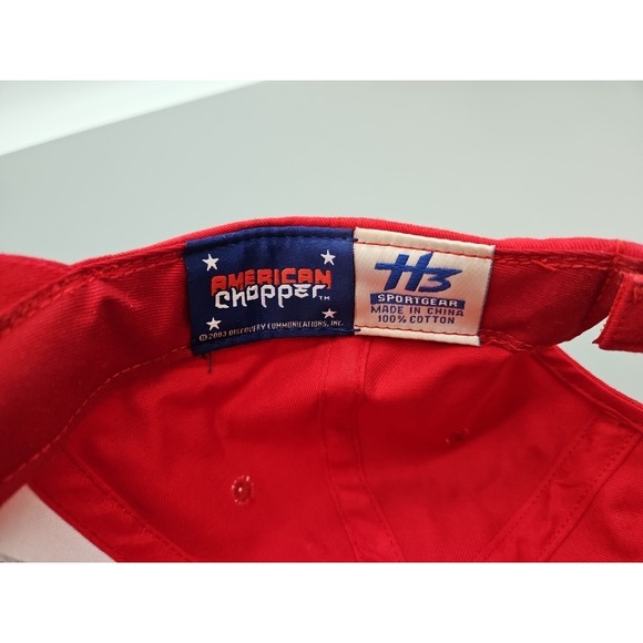 American Chopper Baseball Hat Strap Back Red Tuttel Fire Bike Pre-Owned - Picture 6 of 6
